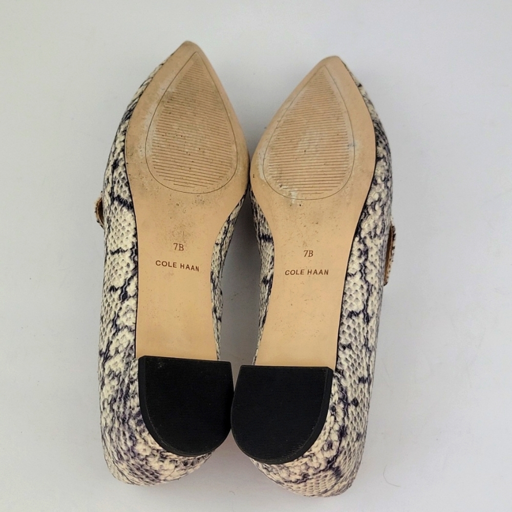 Cole Haan Python Textured Leather Brie Skimmer Fl… - image 7